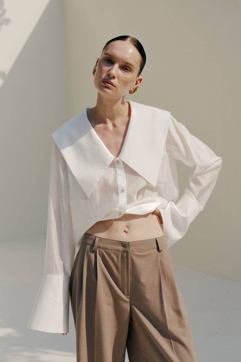 Брюки коричневі палаццо