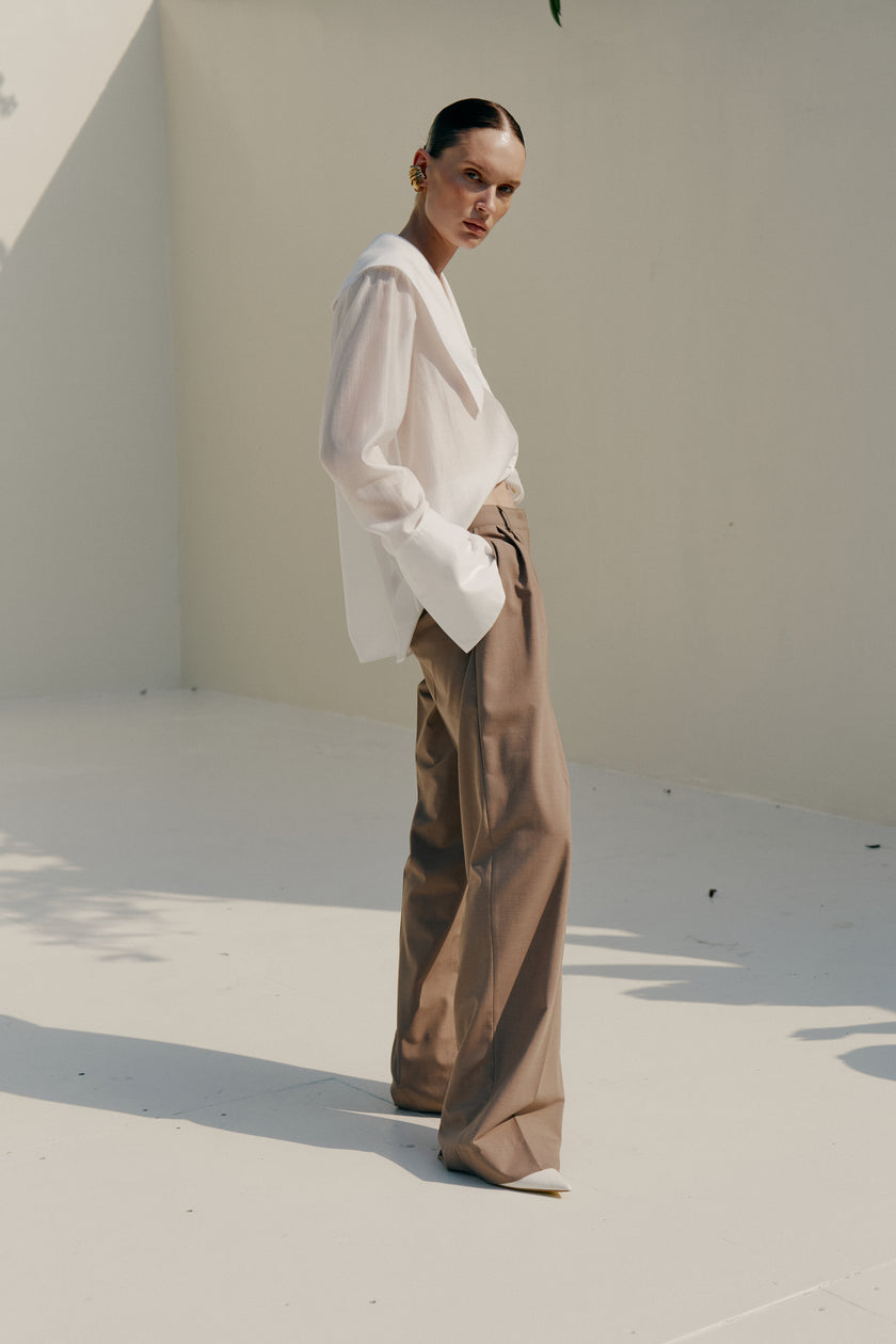 Брюки коричневі палаццо