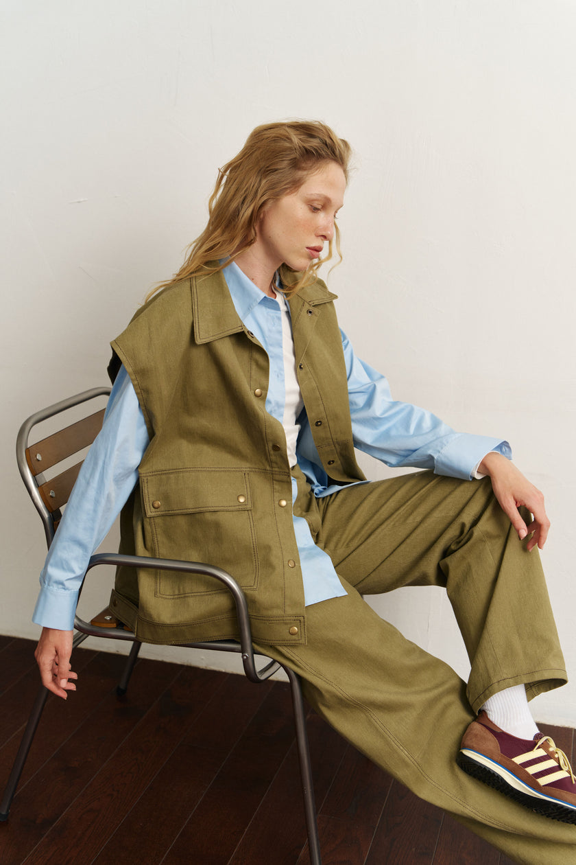 Штани котонові хакі