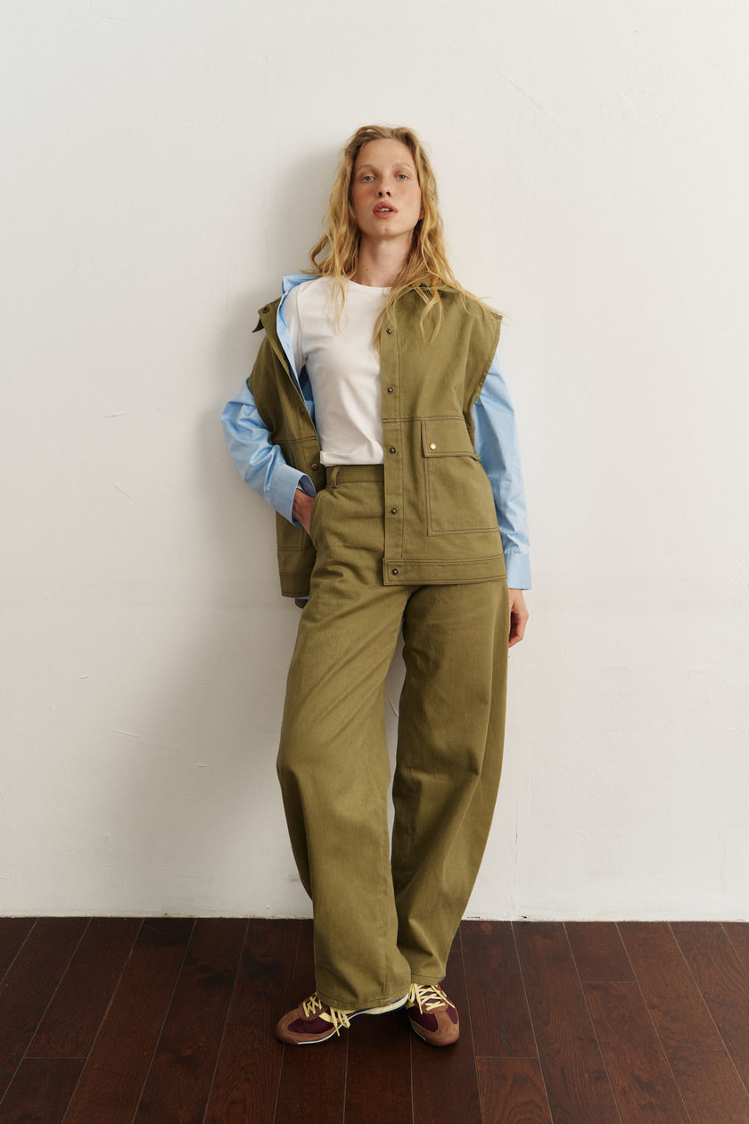 Штани котонові хакі