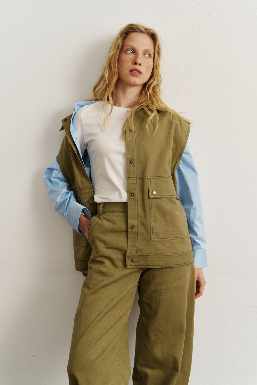 Штани котонові хакі