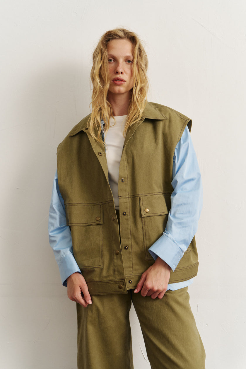 Жилет котоновий хакі