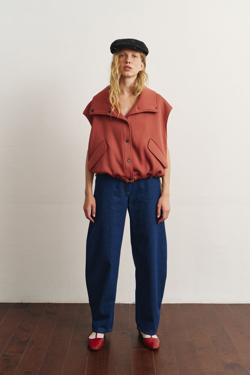 Жилет оверсайз цегляний