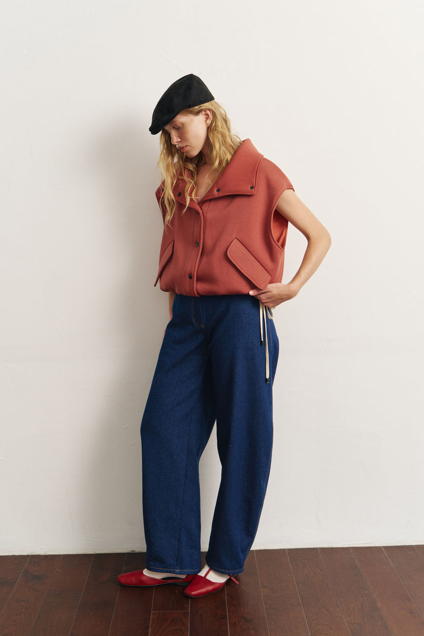 Жилет оверсайз цегляний