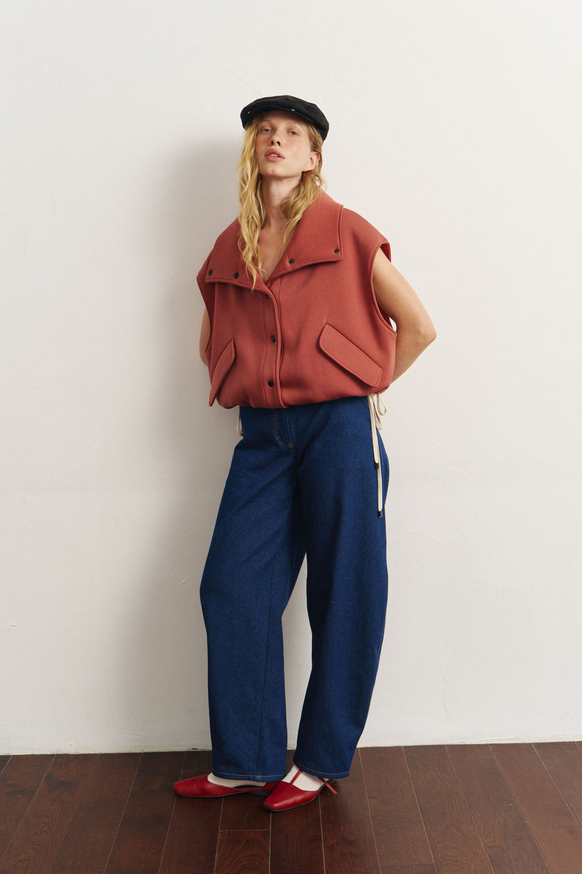 Жилет оверсайз цегляний