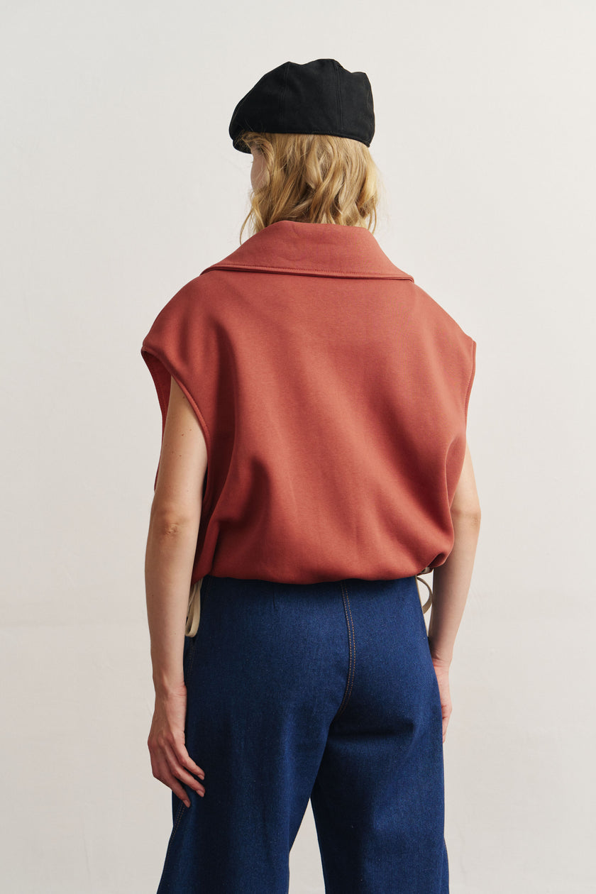 Жилет оверсайз цегляний