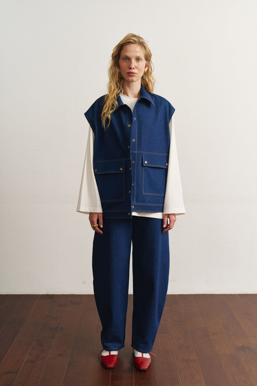 Штани котонові сині