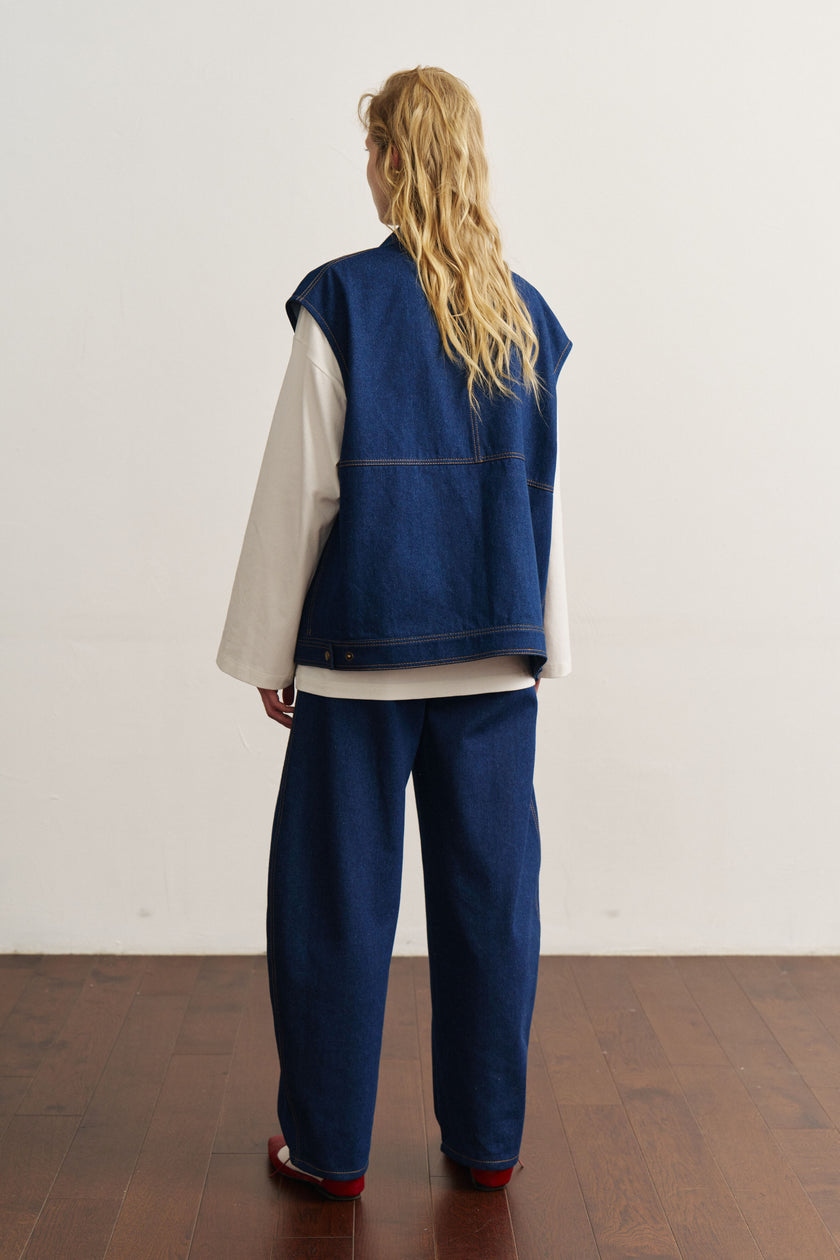 Жилет котоновий синій