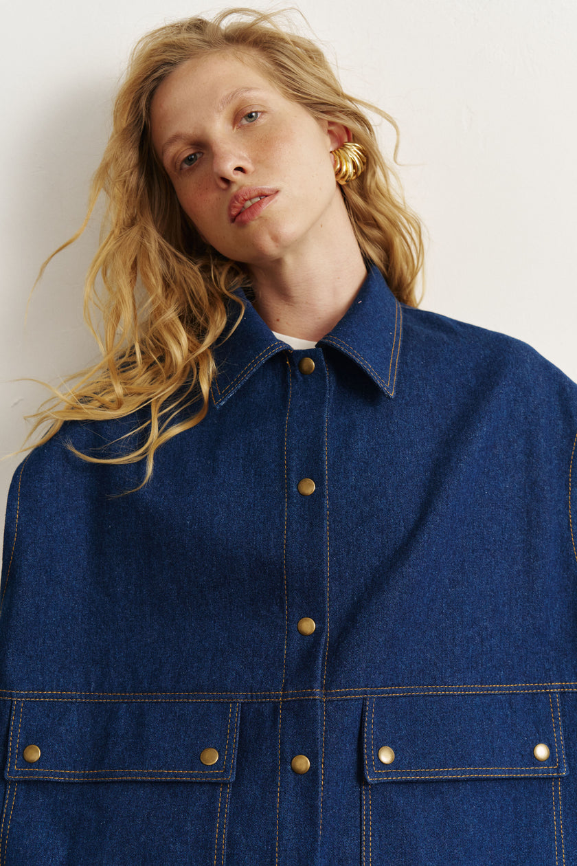 Жилет котоновий синій