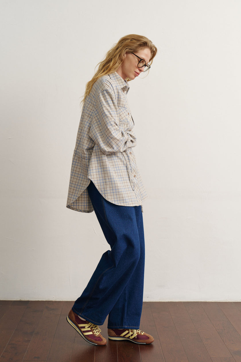 Сорочка з кулісками картата світла