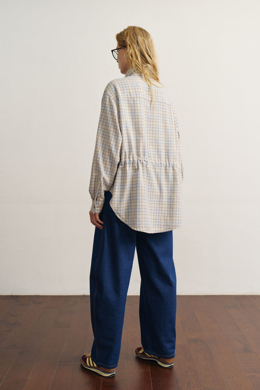 Сорочка з кулісками картата світла