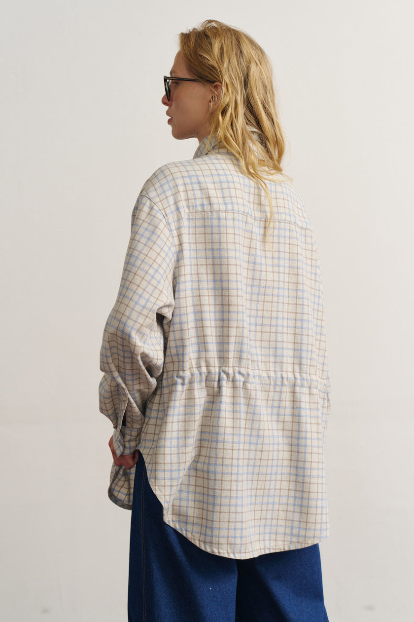 Сорочка з кулісками картата світла