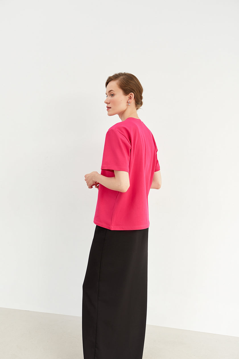 Футболка класична оверсайз фуксія