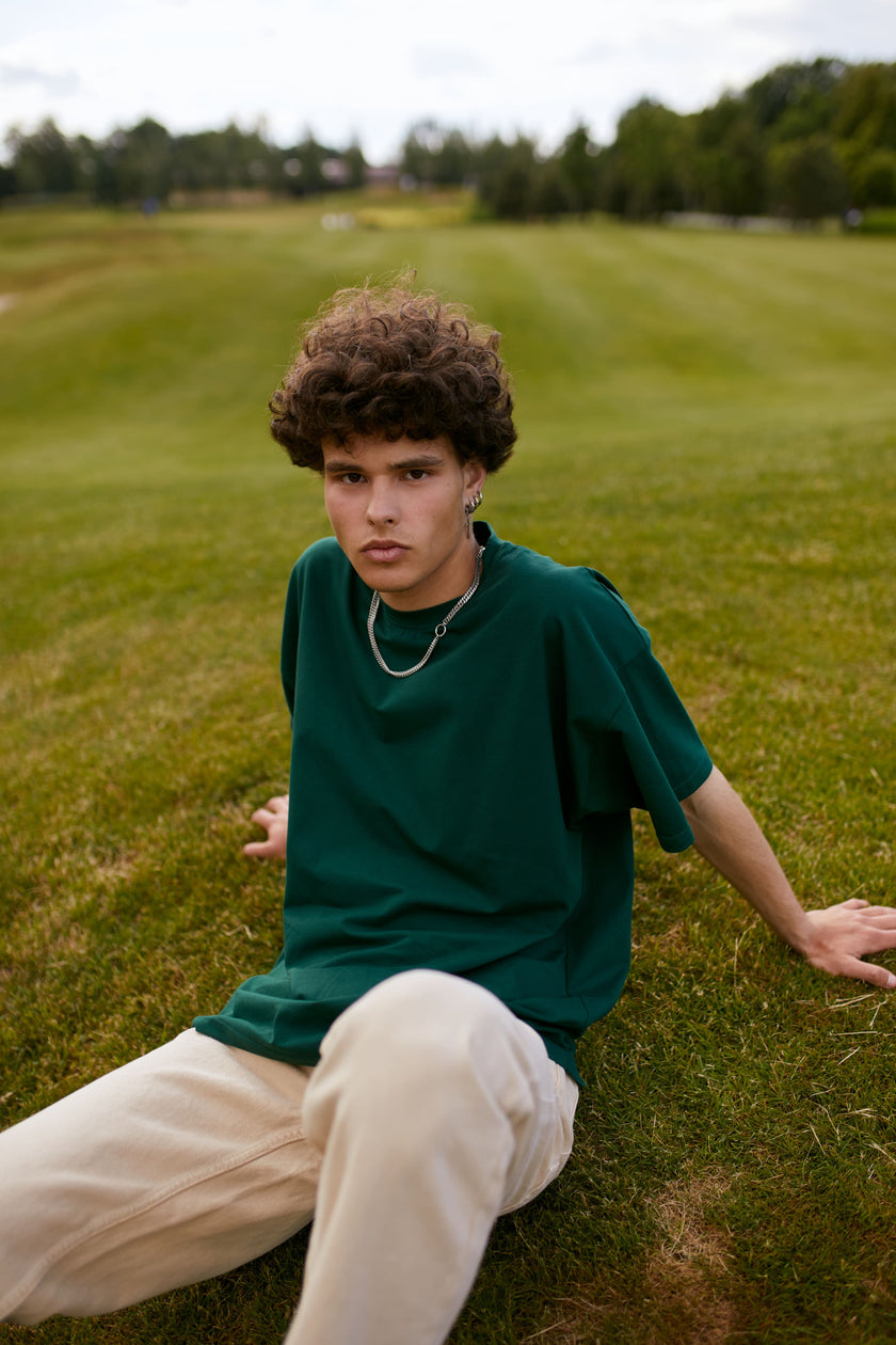 Футболка оверсайз чоловіча зелена