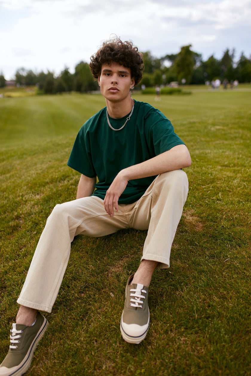 Футболка оверсайз чоловіча зелена