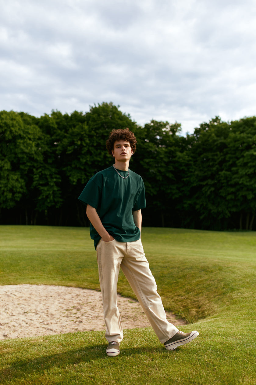 Футболка оверсайз чоловіча зелена