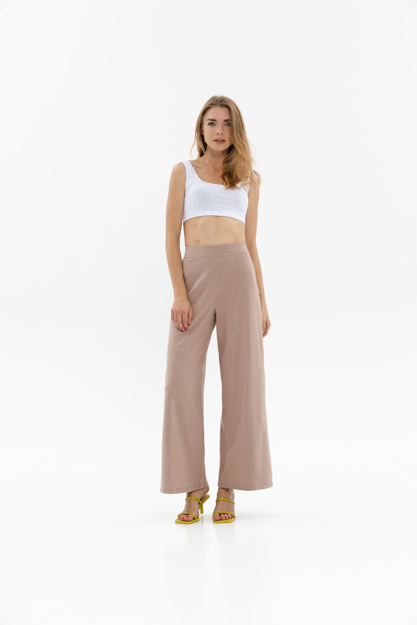 Палаццо трикотажні капучино