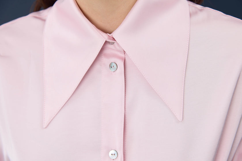 Сорочка сатинова рожева