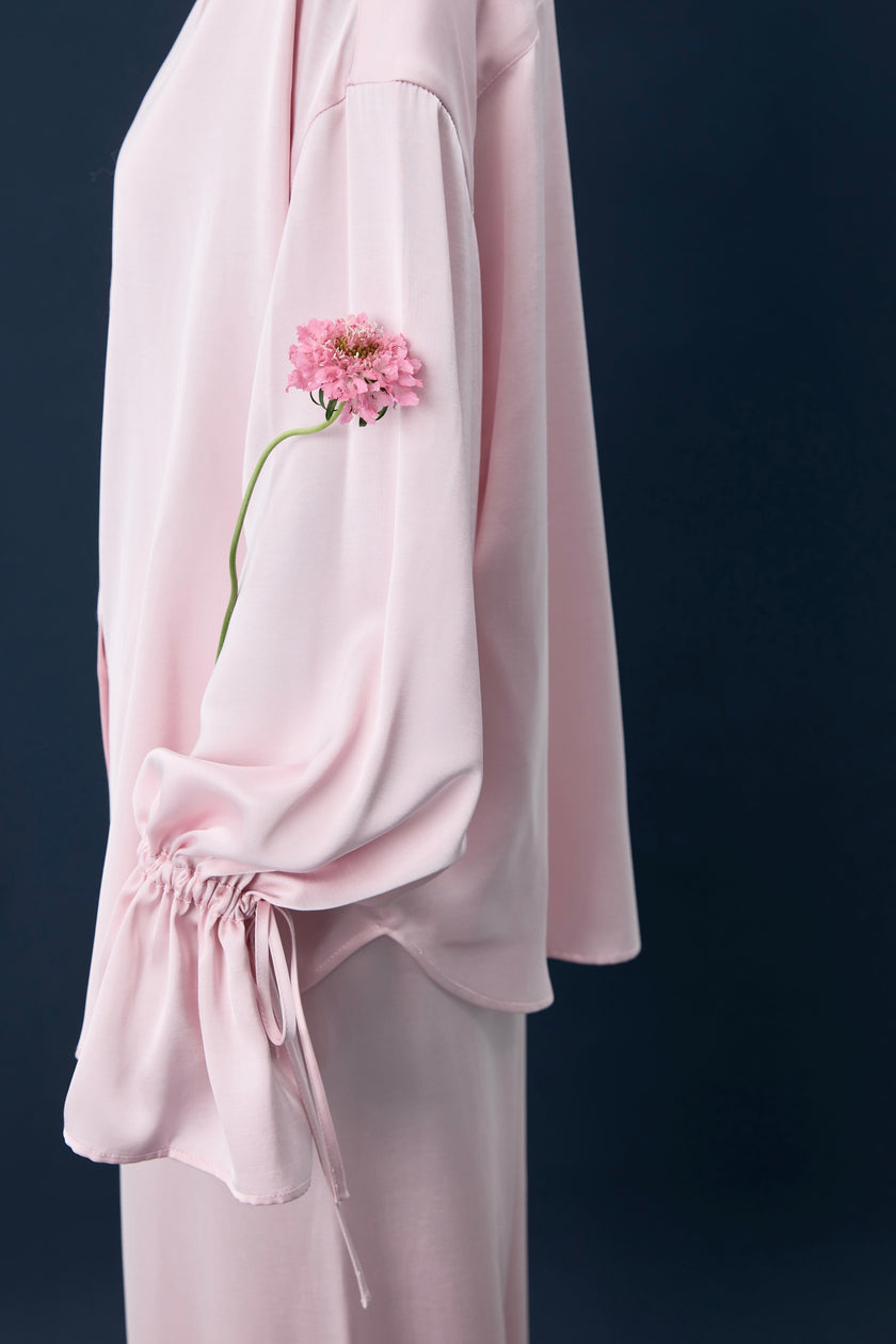 Сорочка сатинова рожева