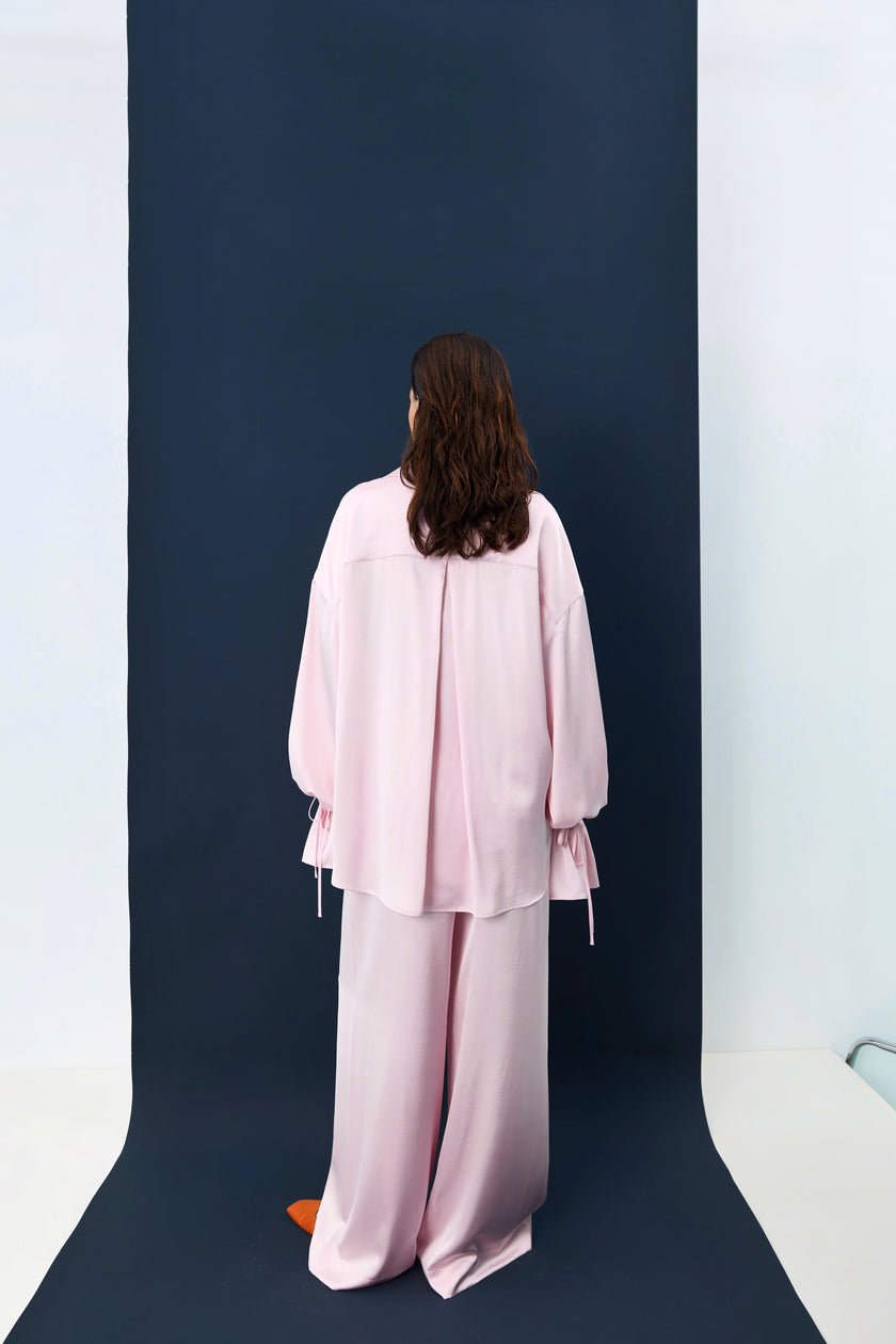 Сорочка сатинова рожева