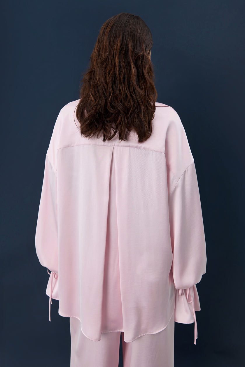Сорочка сатинова рожева