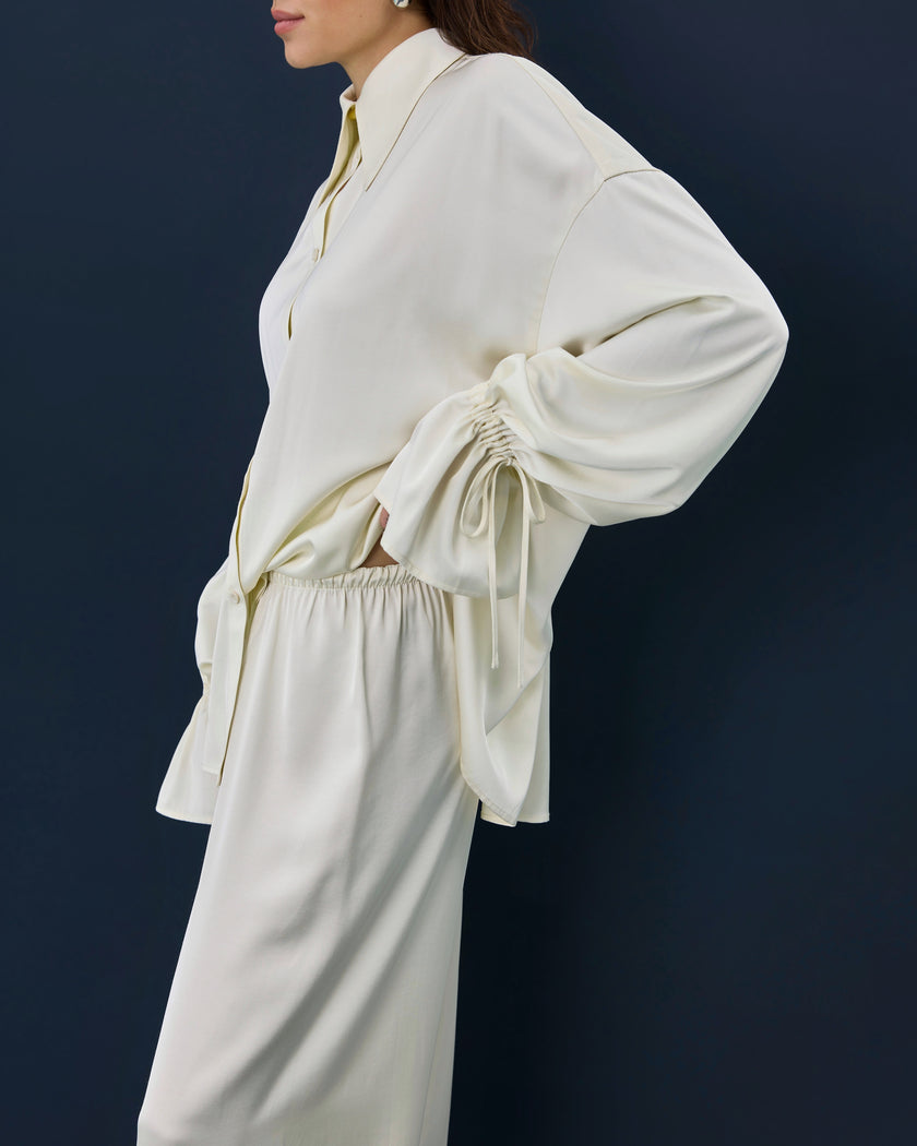 Сорочка сатинова молочна