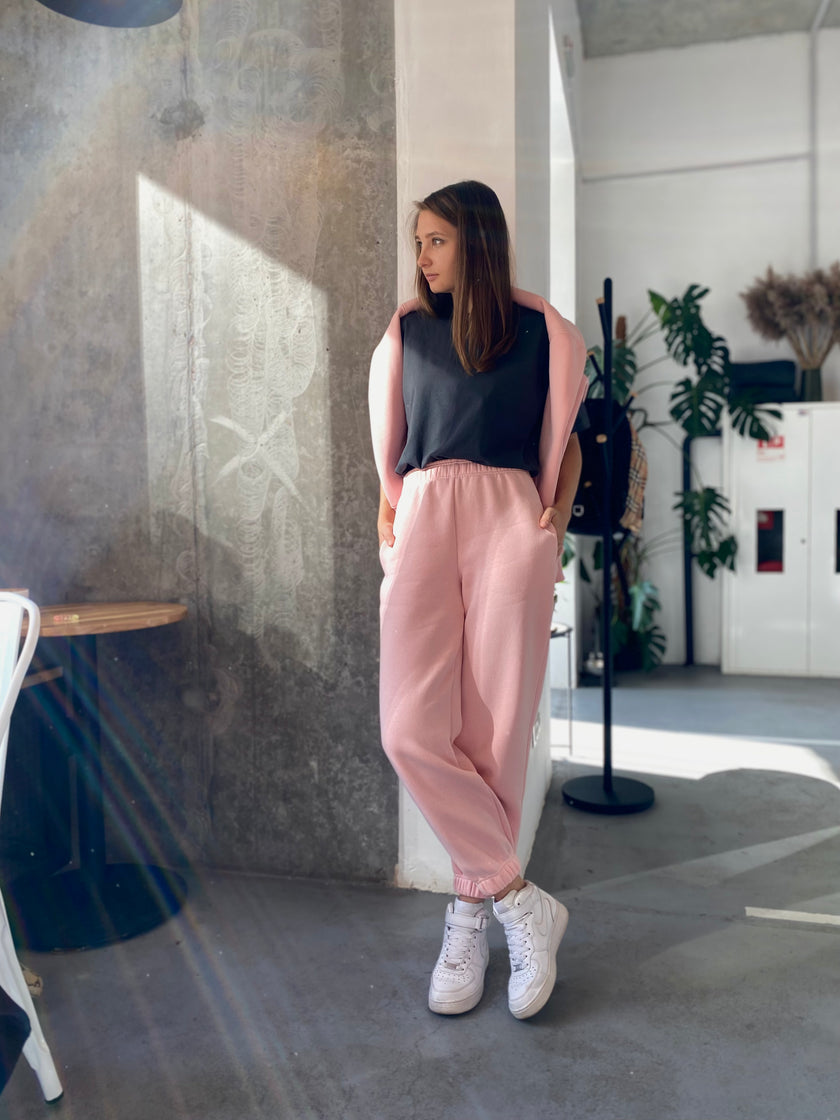 Джогери з начосом світло-рожеві