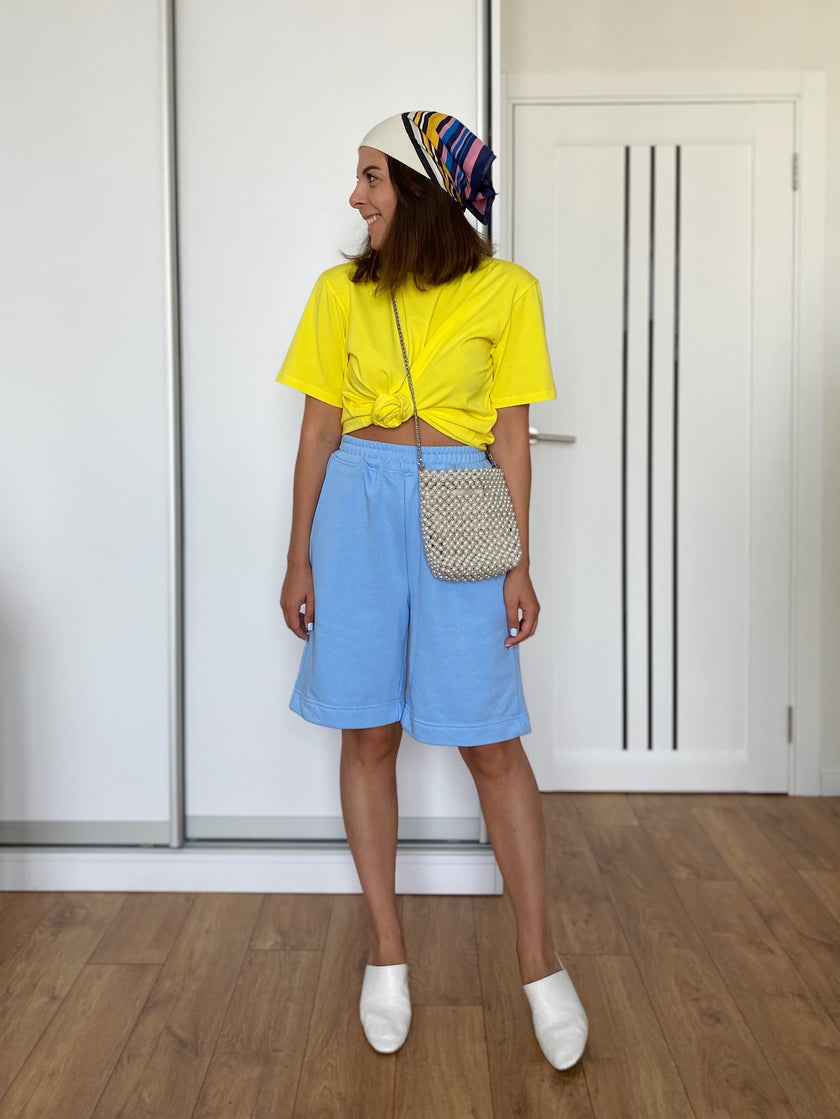 Шорти тринитка без начосу блакитні