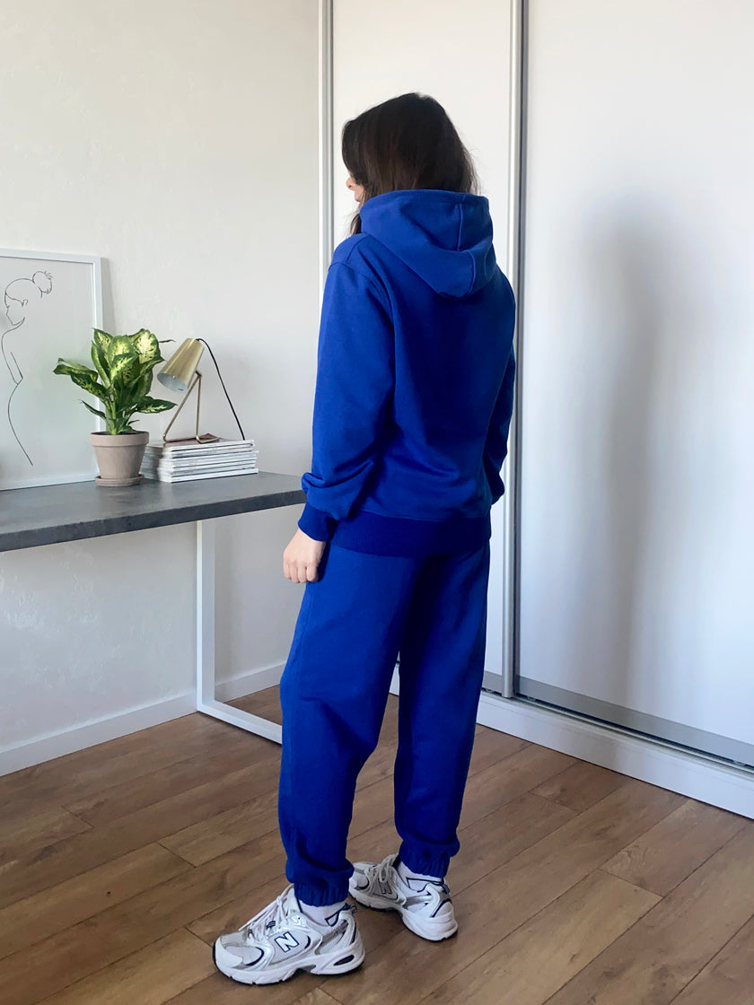 Худі тринитка без начосу синій електрик