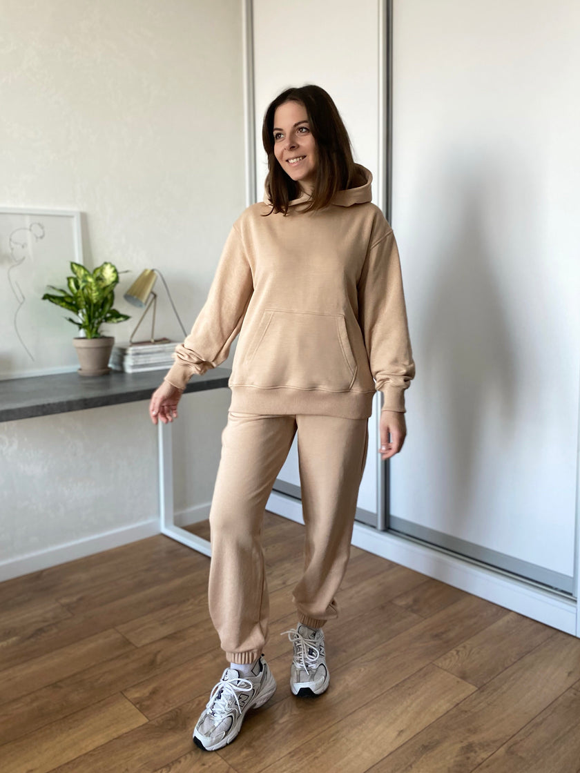 Худі тринитка без начосу бежевий