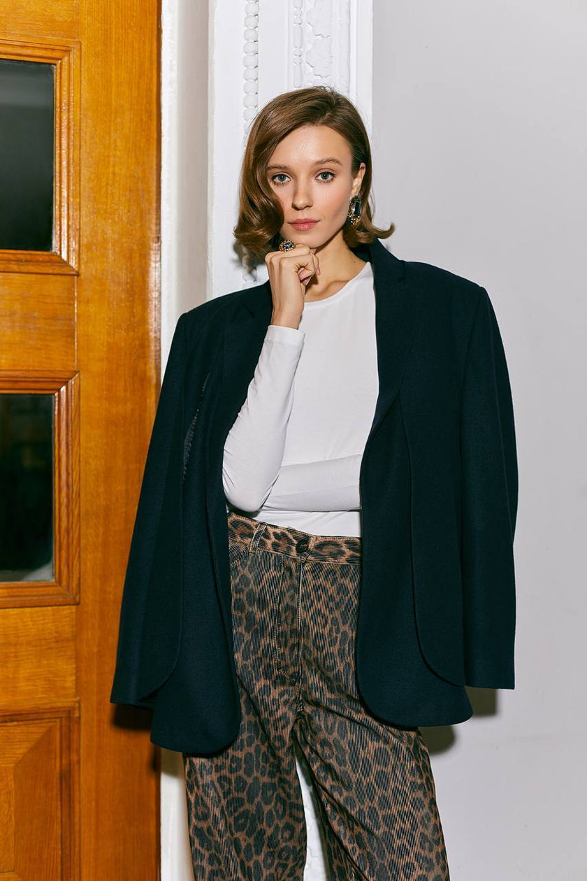 Піджак подвійний темно-синій