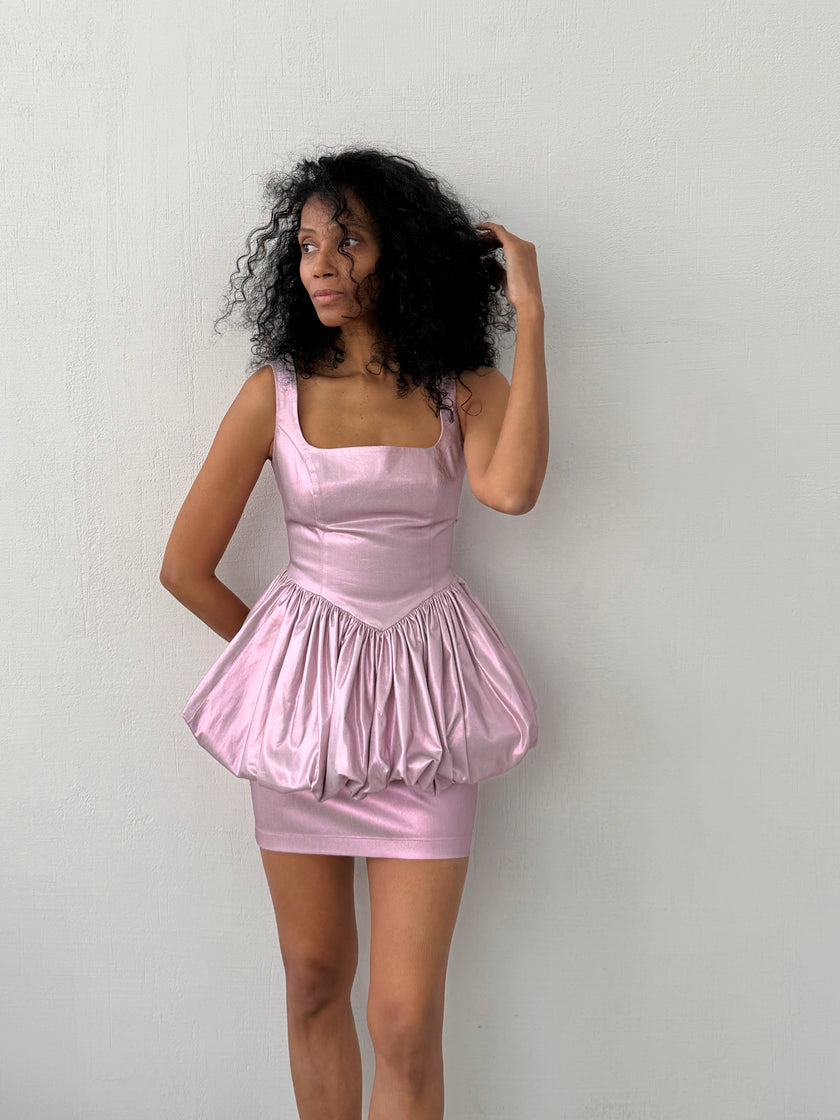 Топ балон блискучий рожевий