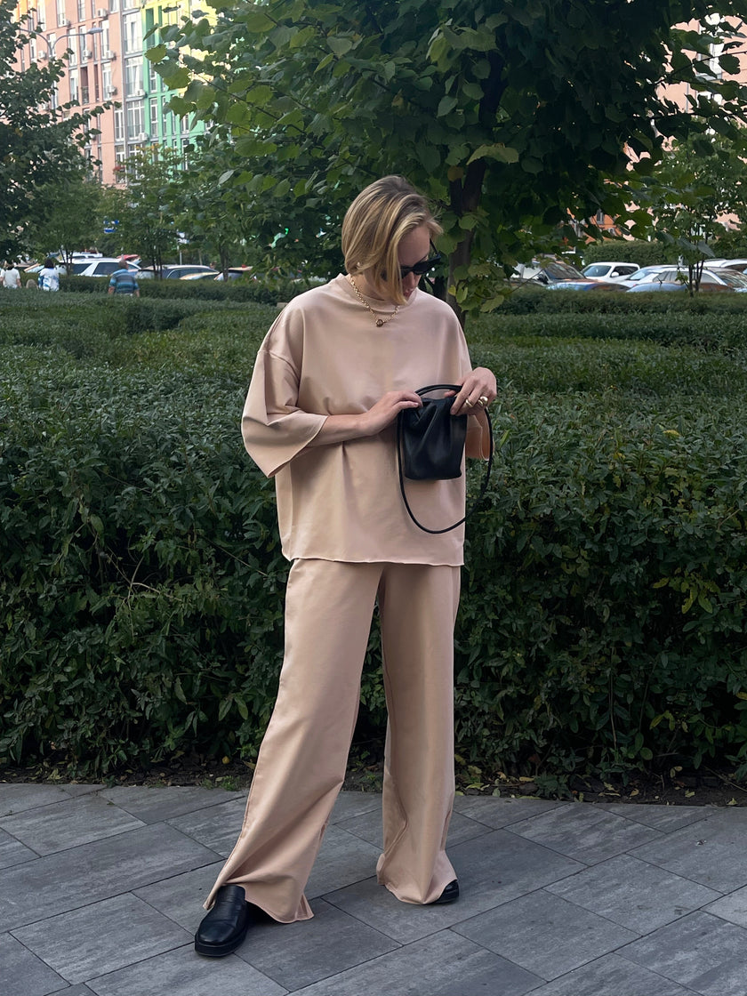 Світшот двунитка бежевий