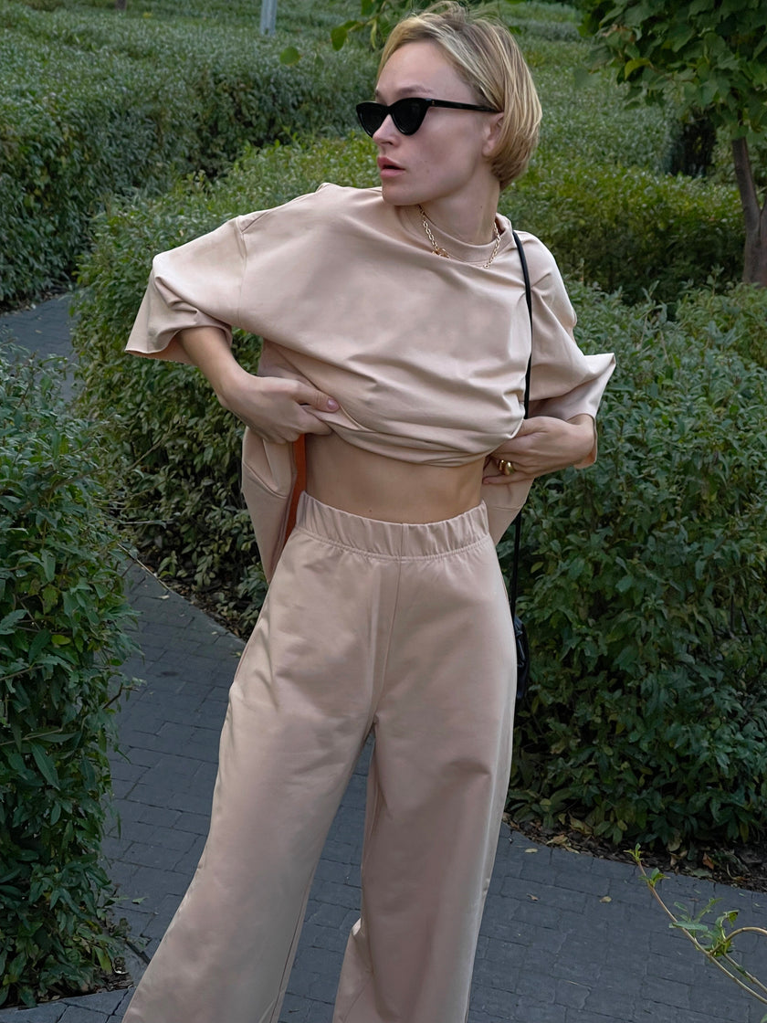 Світшот двунитка бежевий