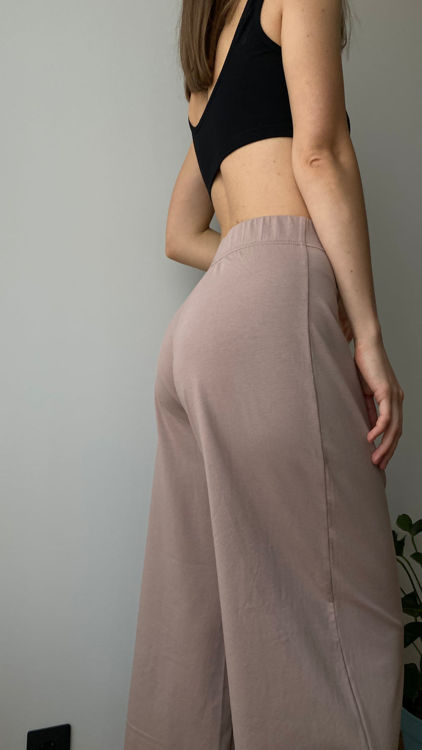 Палаццо трикотажні капучино