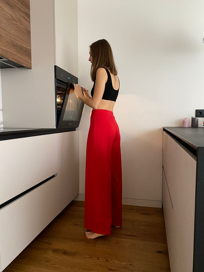 Палаццо трикотажні червоні