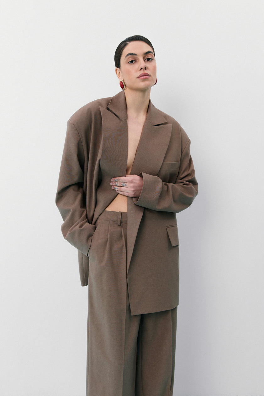 Піджак коричневий оверсайз