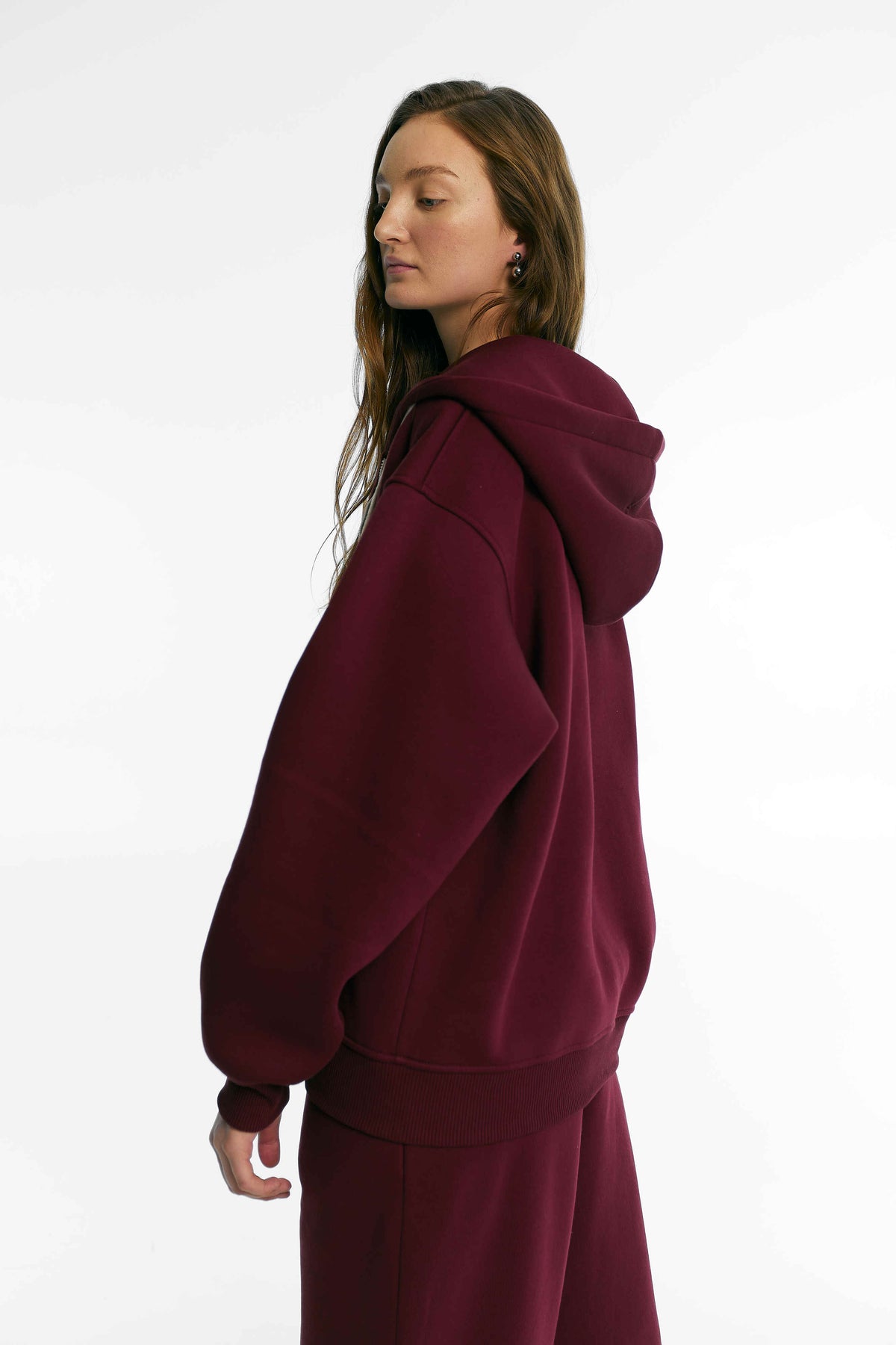 Zip-худі утеплений бордо