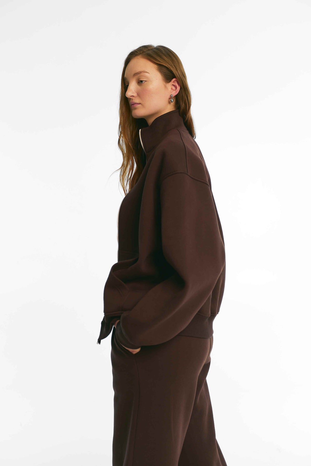 Zip-світшот утеплений шоколад