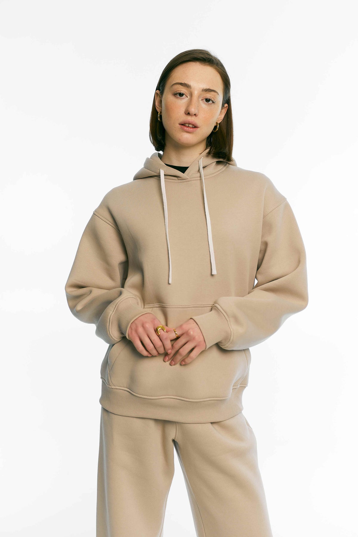 Худі утеплений темний таш