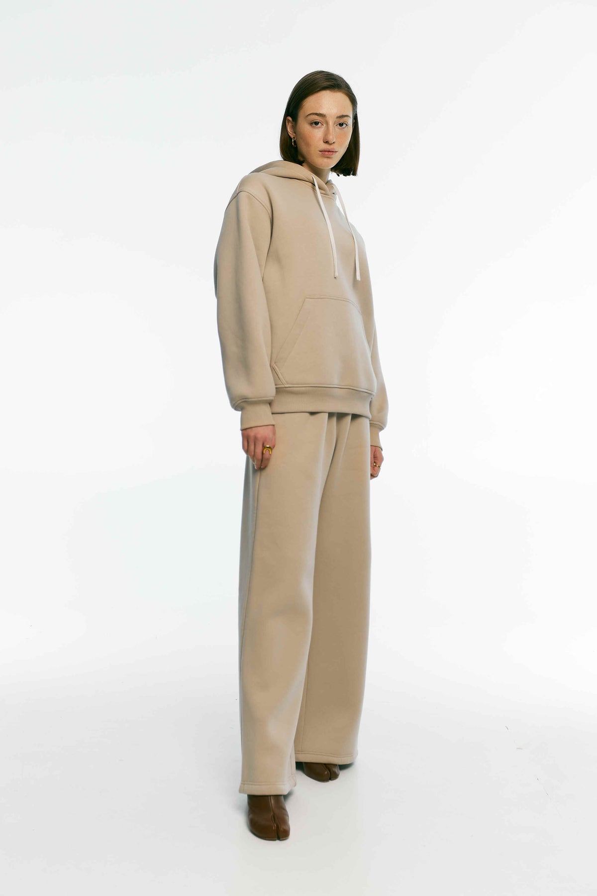 Штани палаццо утеплені темний таш