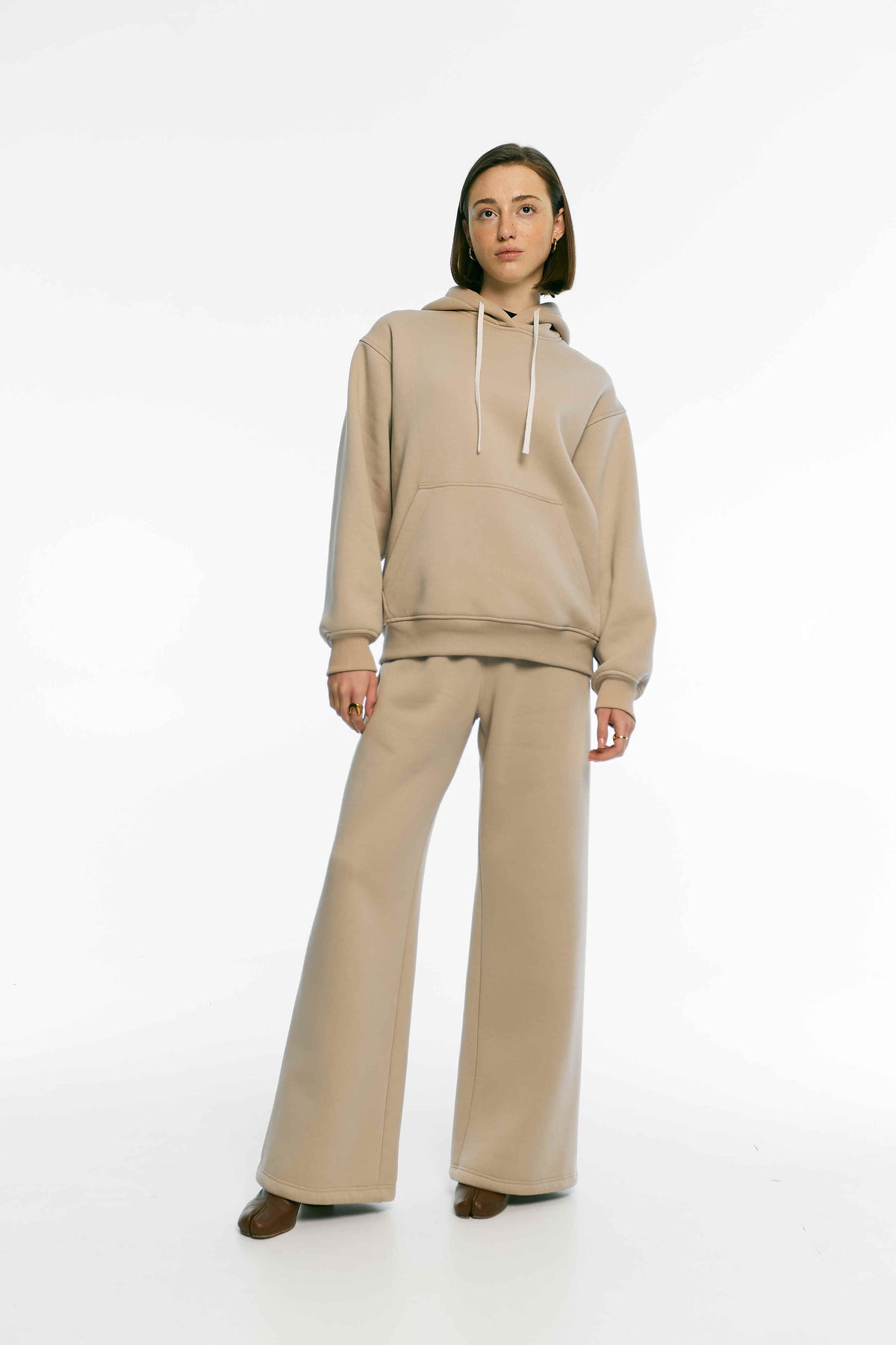 Штани палаццо утеплені темний таш