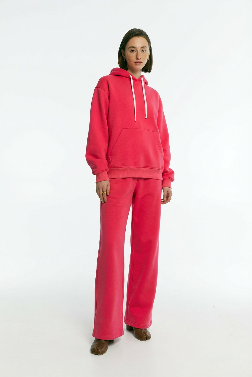 Штани палаццо утеплені корал