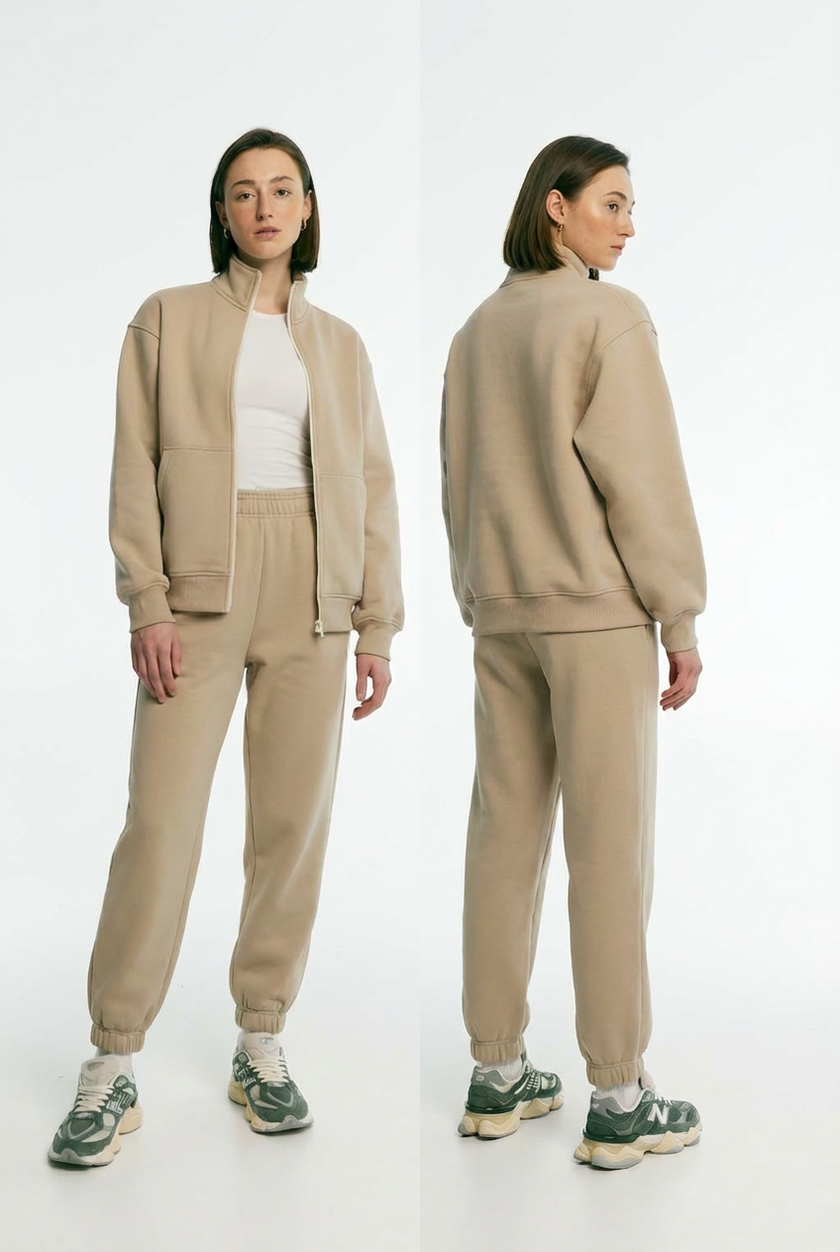 Zip-світшот утеплений темний таш