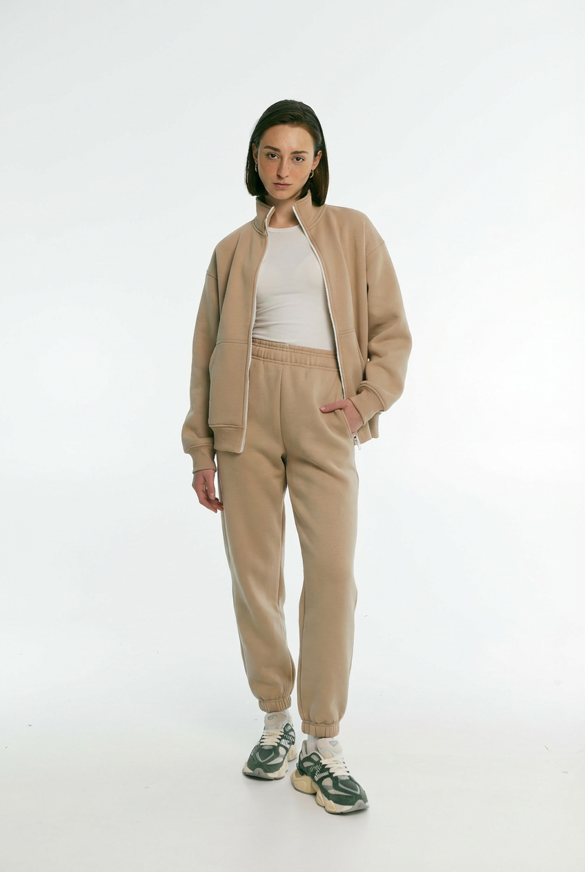 Zip-світшот утеплений темний таш