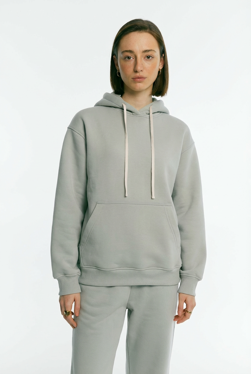 Худі утеплений світла олива