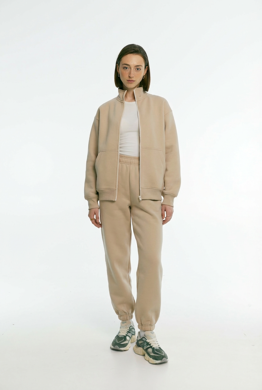 Zip-світшот утеплений темний таш