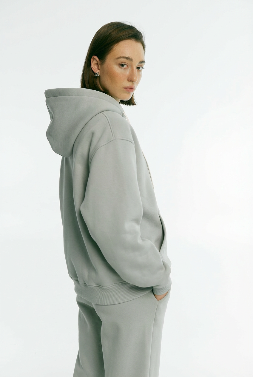 Худі утеплений світла олива