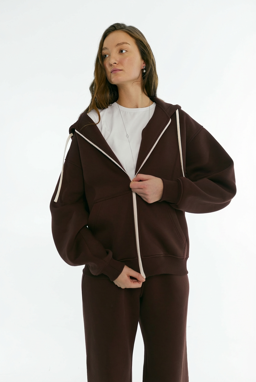 Zip-худі утеплений шоколад