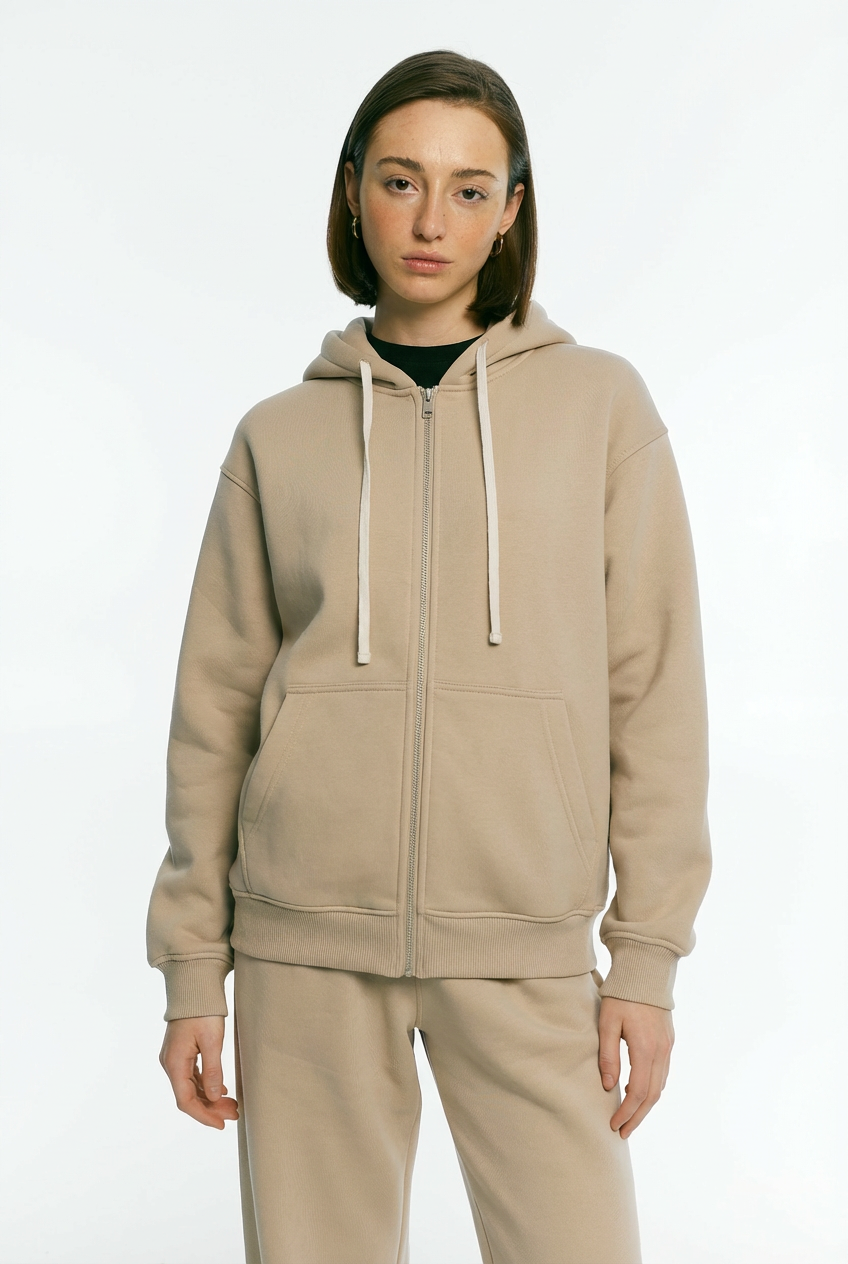 Zip-худі утеплений темний таш